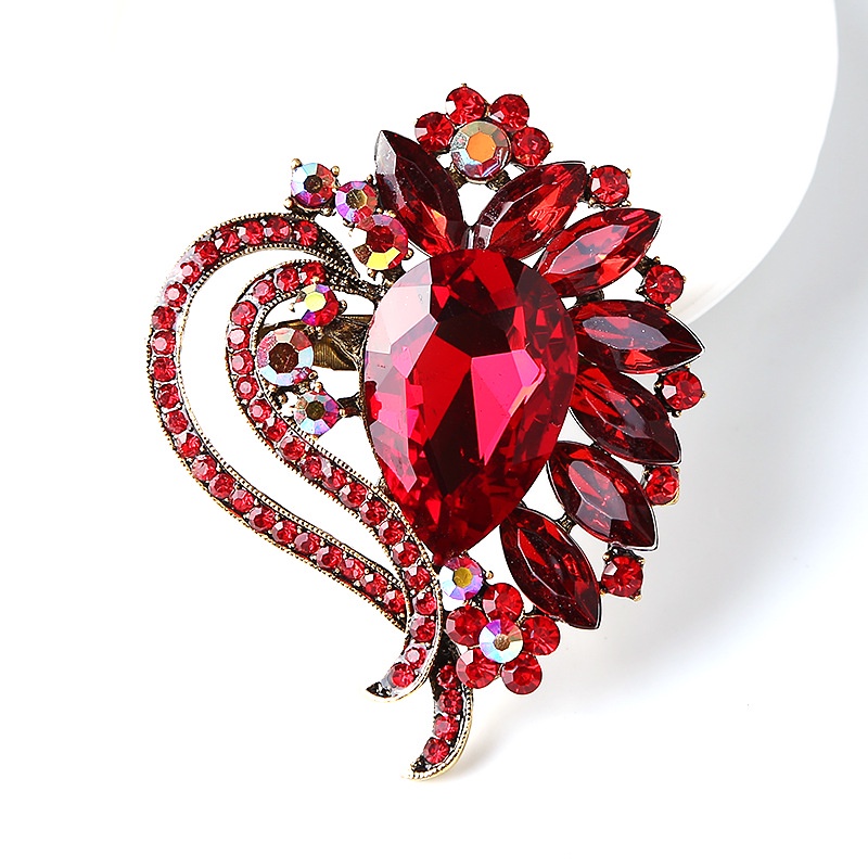 Ghim Cài Áo Hình Hoa Đính Pha Lê Sang Trọng Phong Cách Hàn Quốc