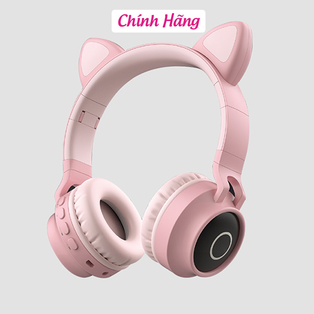 Tai Nghe Tai Mèo Bluetooth, Headphone Tai Mèo Dễ Thương Âm Bass Cực Hay Và Dung Lượng Pin Khủng 400mAh