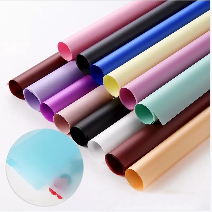 Giấy Gói Hoa Bóng Mờ 2 Mặt 1 Màu Chống Thấm Nước Khổ 60x60cm