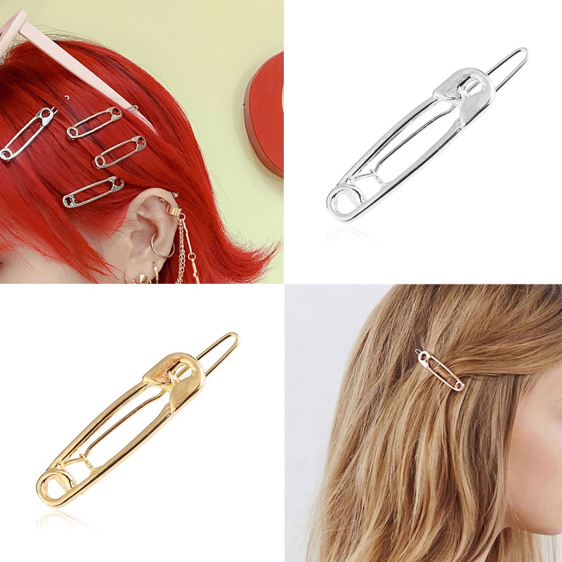 Kẹp Tóc Hợp Kim Màu Vàng / Bạc Tạo Kiểu Tóc Mới Lạ Cho Nữ