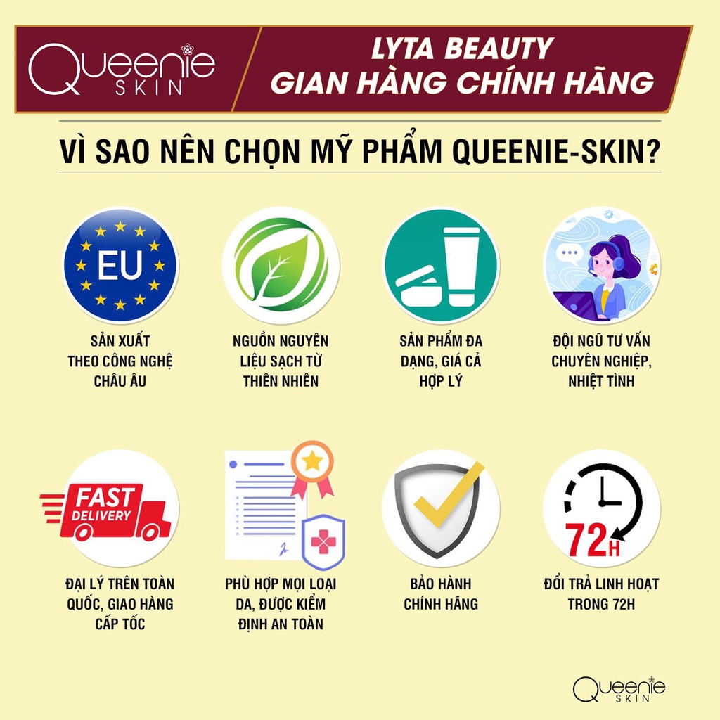 Combo Face Trứng + Vita C Queenie Skin