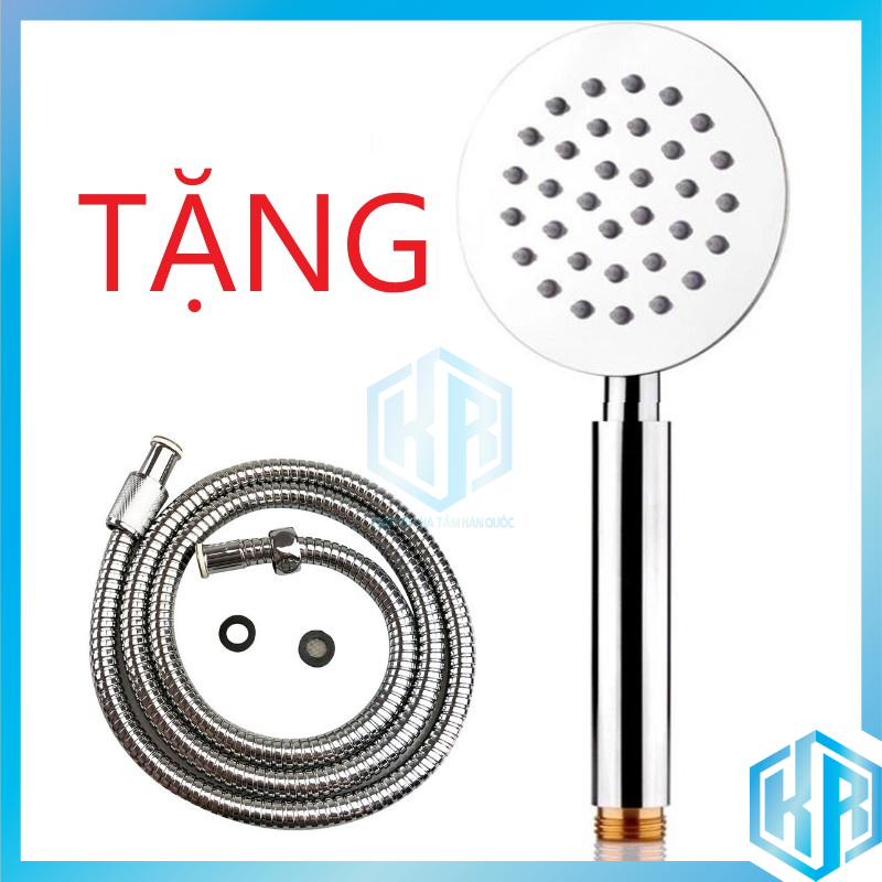 Tay sen tắm INOX 304 bóng chuẩn cao cấp dáng tròn đảm bảo sáng bóng chống han gỉ tặng kèm dây sen inox - QM062