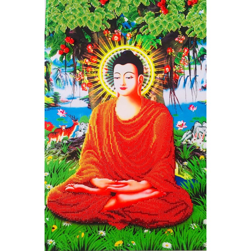 Tranh đính đá thành phẩm Phật 50x72cm