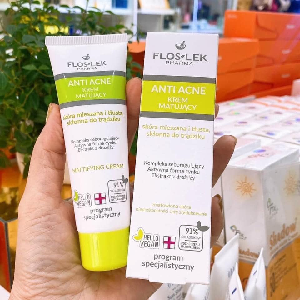 ✅ Kem Dưỡng Kiểm Soát Dầu Và Điều Tiết Nhờn Floslek Anti Acne Mattifying Cream 50ml