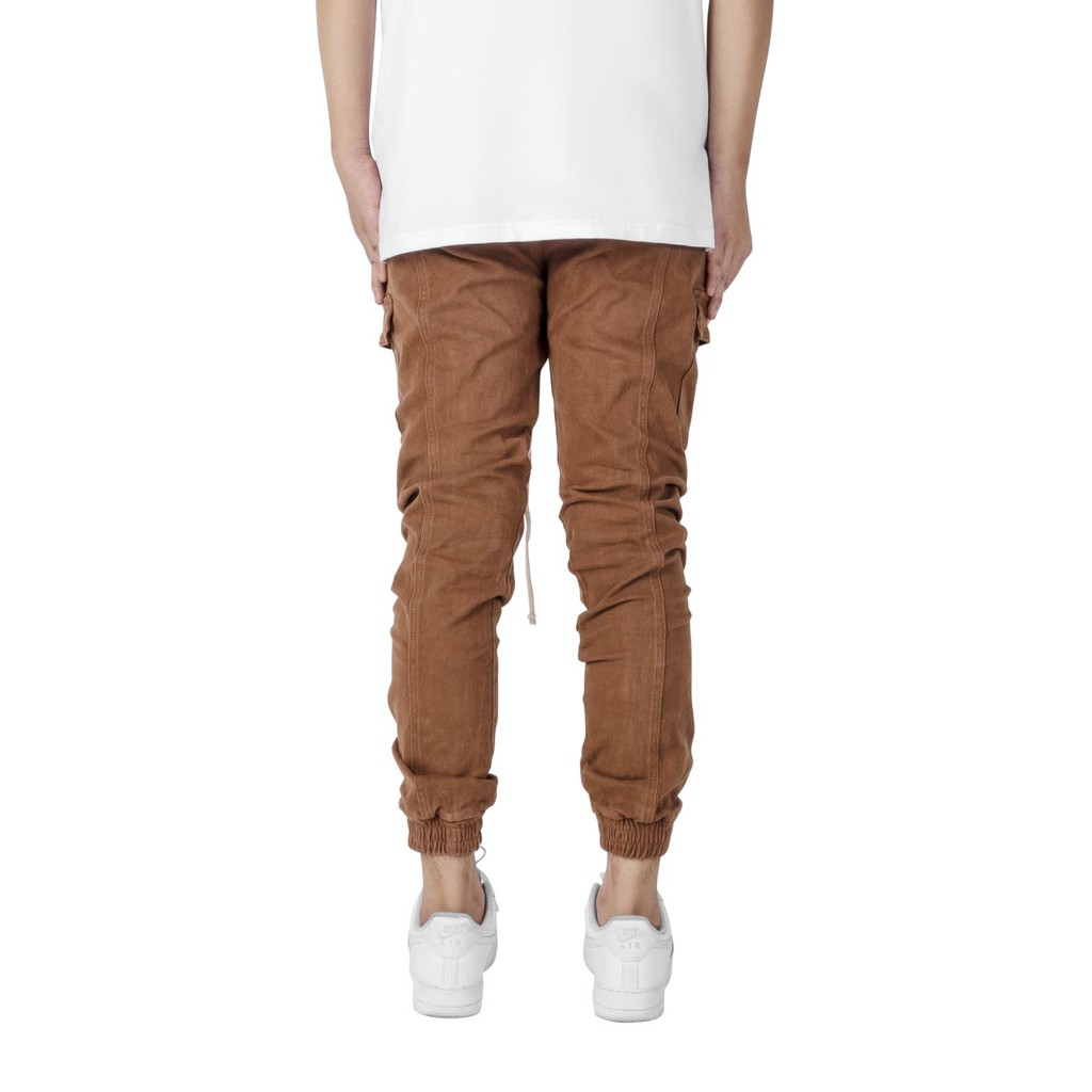 Quần jogger nam cargo streetwear cao cấp FNOS JGK3 màu nâu túi hộp chất kaki co giãn