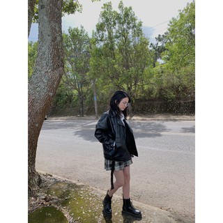 Áo khoác da có đai JB96 1994closet