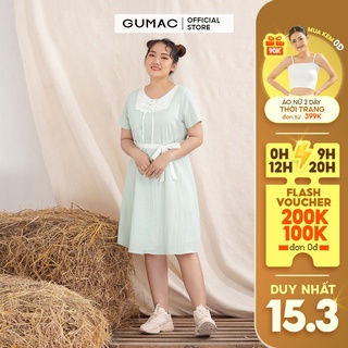 Đầm suông nữ oversize mắt cáo GUMAC DA10119
