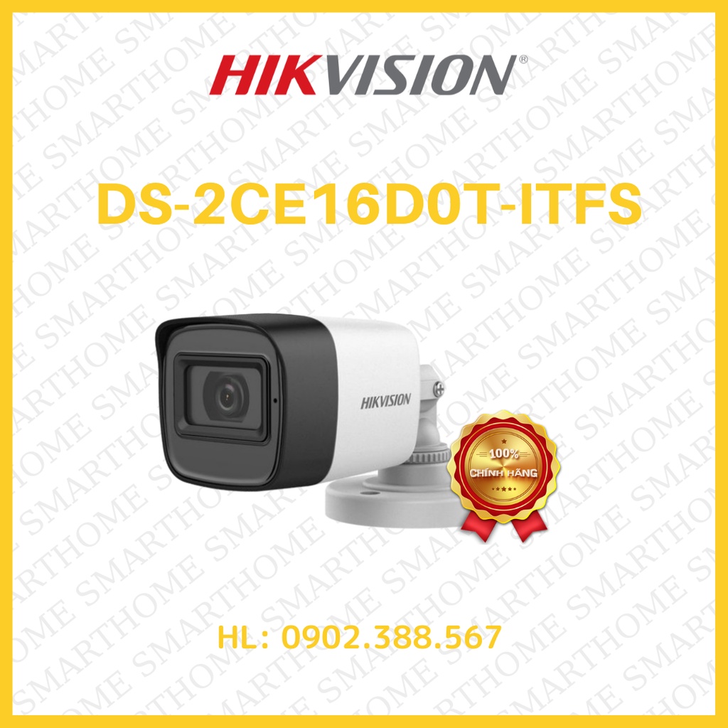 Camera HD-TVI 4 in 1 hồng ngoại 2.0 MP HIKVISION DS-2CE16D0T-ITF, DS-2CE16D0T-ITPF,  DS-2CE16D0T-ITF