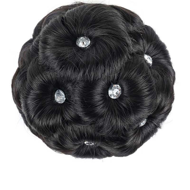 Tóc giả búi hoa trung niên đính đá Koty Beauty búi hoa cài cao cấp dễ sử dụng TG310
