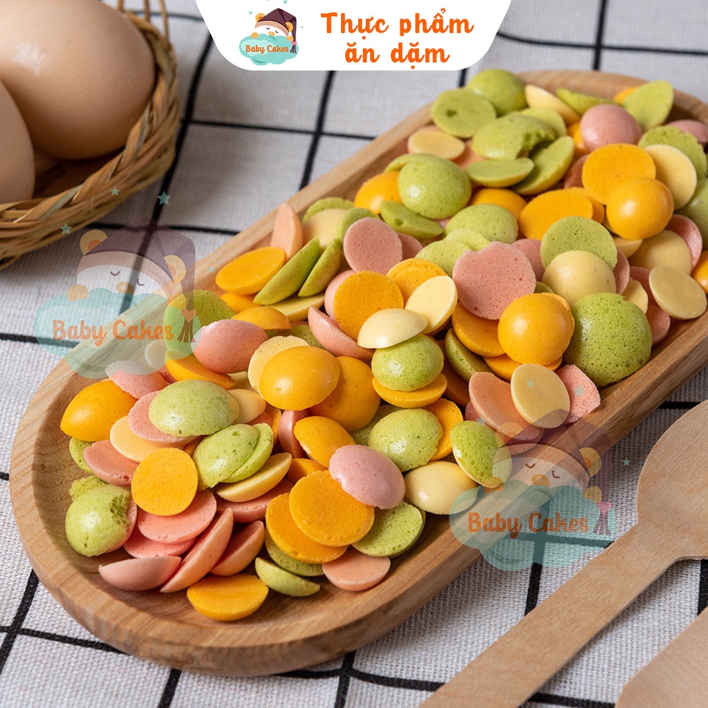Bánh Ăn Dặm Cho Bé, Bánh Lòng Đỏ Vị Trái Cây Rau Củ Quả Handmade BABYCAKES Chính Hãng