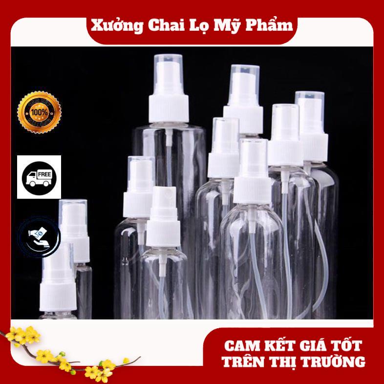 [100c] Chai nhựa pet xịt phun sương 10ml,20ml,30ml,50ml,100ml , chai lọ chiết nước hoa , phụ kiện du lịch