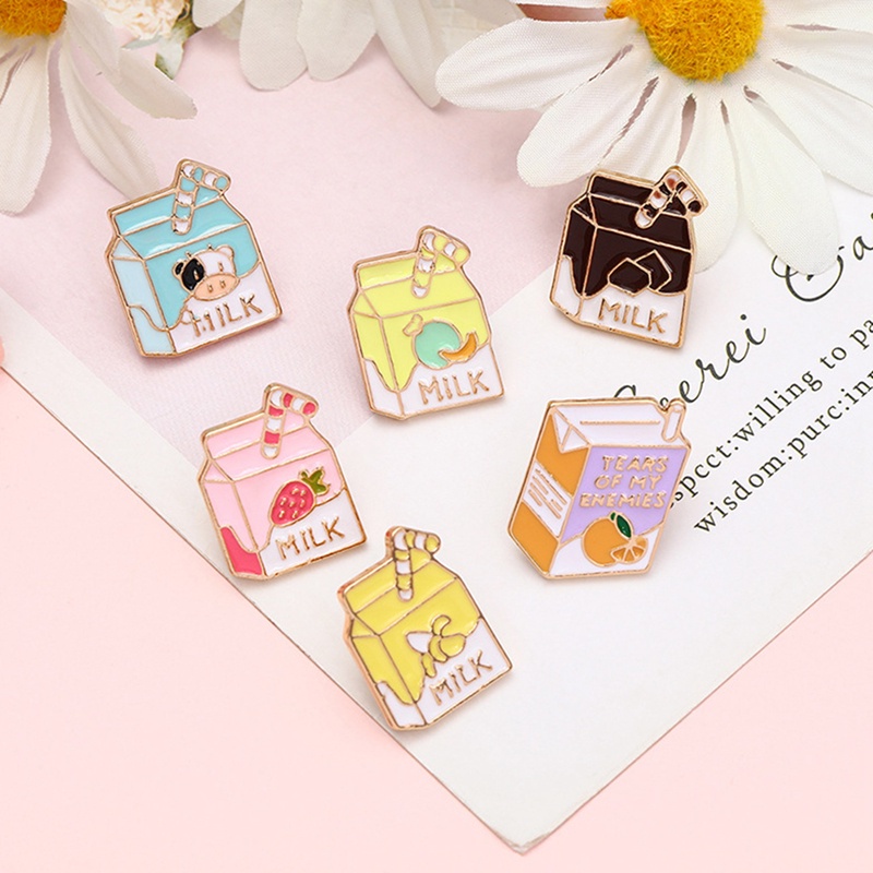 Huy hiệu cài áo hình sữa chua/nước chanh sáng tạo