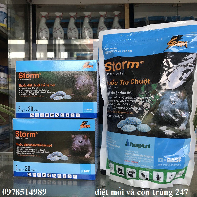 Thuốc diệt chuột Storm 1kg (loại tách thùng 10kg)