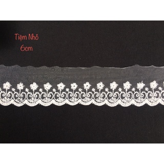 Ren lưới thêu hoa bản 6cm