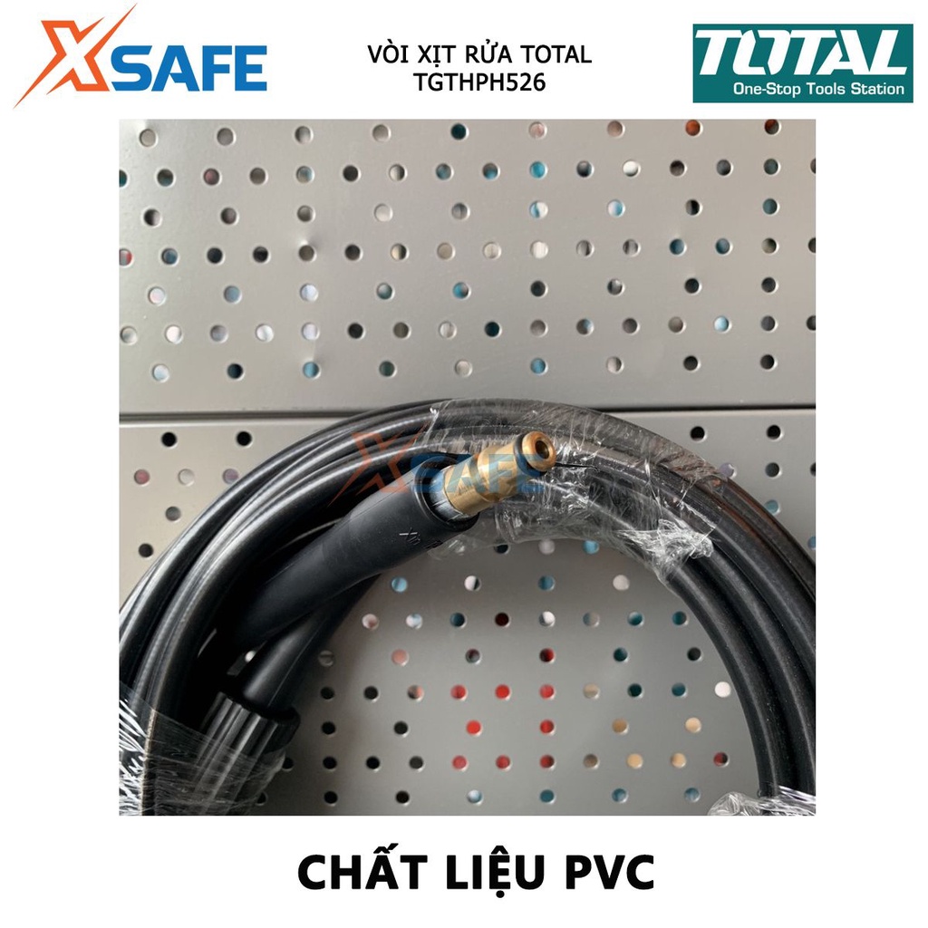Dây xịt rửa áp suất cao TOTAL TGTHPH526 dẫn nước, dài 5 mét, chất liệu PVC, hỗ trợ tăng áp lực nước khi phun - xsafe