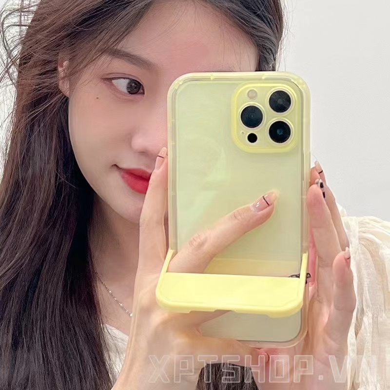 Ốp Điện Thoại Màu Dạ Quang Đơn Giản Có Giá Đỡ Ẩn Cho iPhone 13 Pro MAX 12 Pro MAX 11 Pro MAX IX XS MAX XR