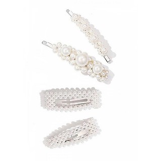 Set 4 kẹp tóc ngọc trai Hàn Quốc Tặng mặt nạ Dermal ngẫu nhiên