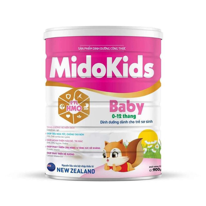Midokids sản phẩm dinh dưỡng cho trẻ bs sữa non,IGG hàm lượng cao,ct HMO,...0-12m