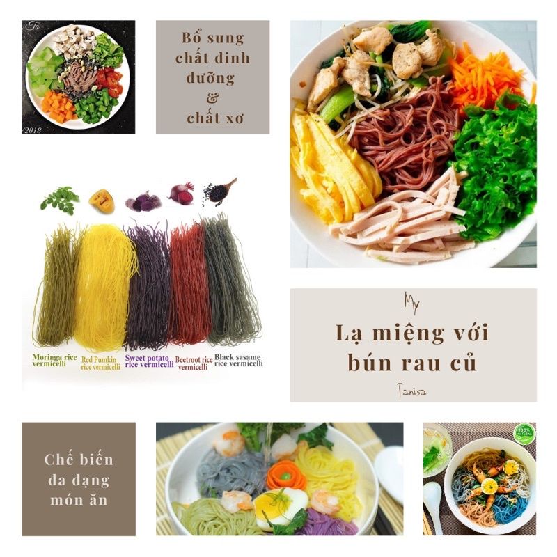 1KG MỲ CHŨ - BÚN RAU CỦ GIẢM CÂN NHIỀU MÀU