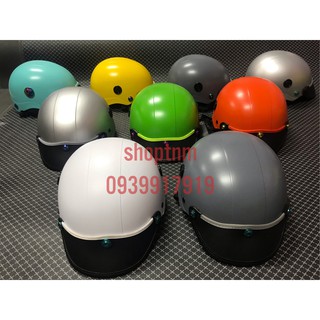 Mũ bảo hiểm trơn sơn nhiều màu gắn ỐC GR5 cao cấp. (3 ốc ở mũi nón)