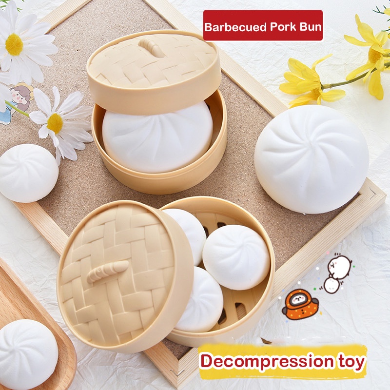 Đồ Chơi Mềm Giảm Stress Hình Dáng Bánh Bao Độc Đáo