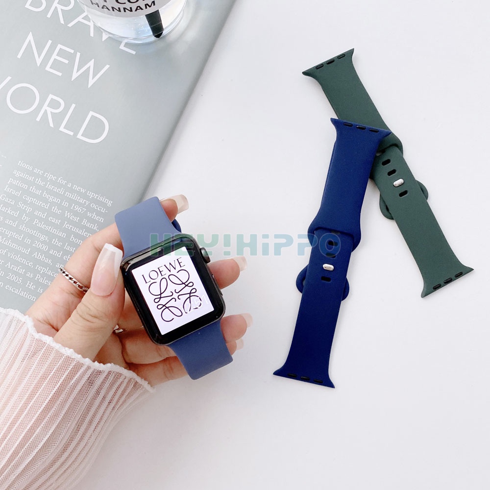 Dây đeo đồng hồ thông minh bằng silicone dẻo thay thế cho Apple iWatch 6 SE 5 4 3 2 1 38mm 42mm 40mm 44mm