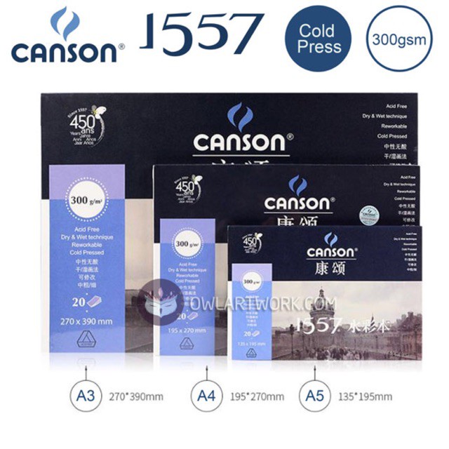 Sổ vẽ màu nước Canson 1557 - 300gsm