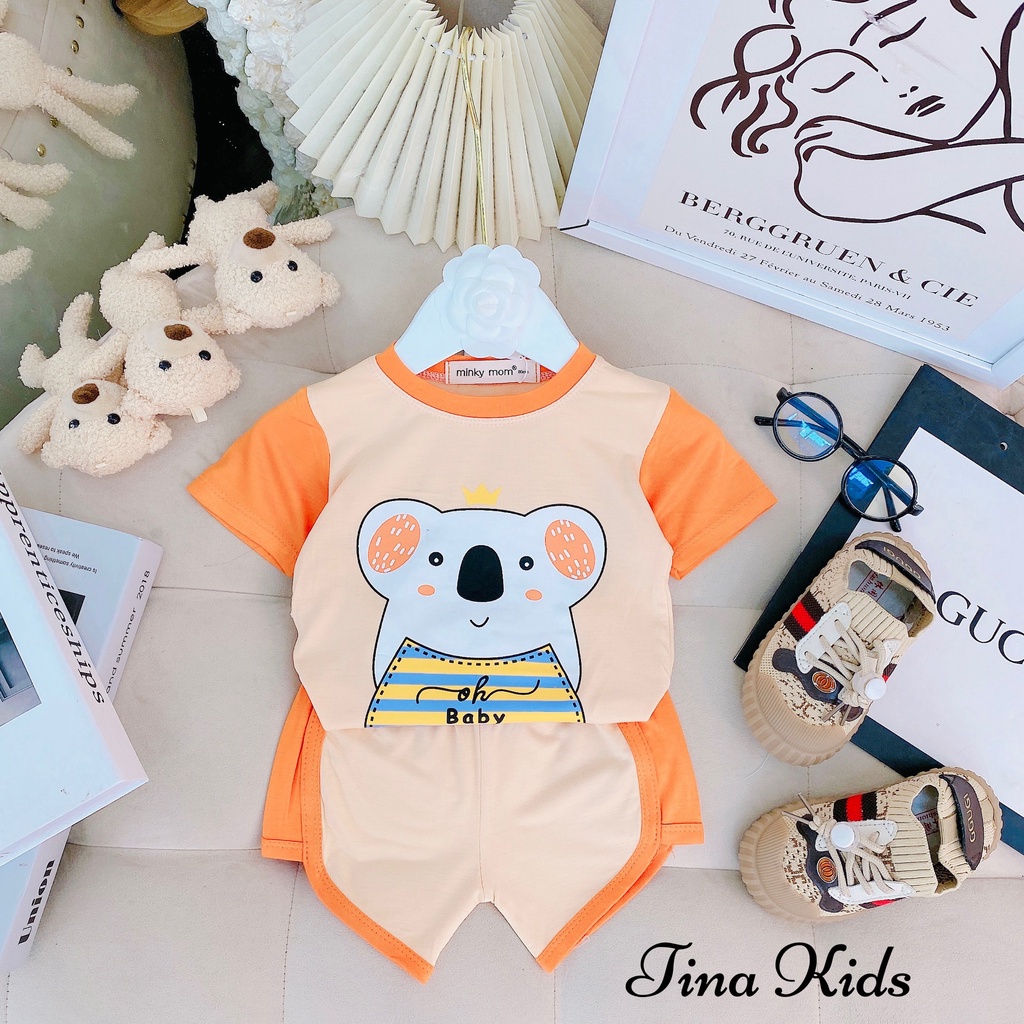 [ Bé 7-25kg ] Bộ ngắn tay phối quần vát Minky Mom thun lạnh cho bé trai bé gái từ 7-25kg