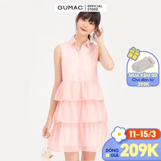 Đầm nữ sát nách 3 tầng GUMAC DB766