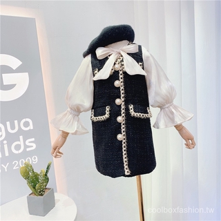 Áo Khoác Tweed Giả Hai Lớp Thời Trang Mùa Xuân 2020 Cho Bé Gái AQ003 yLdB