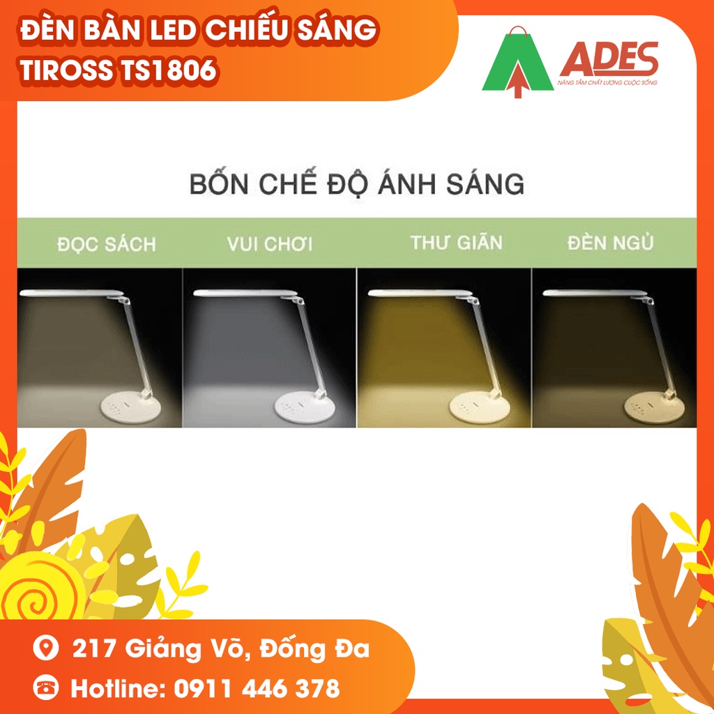 Đèn Bàn LED Chiếu Sáng Tiết Kiệm Điện Năng Tiross TS1806