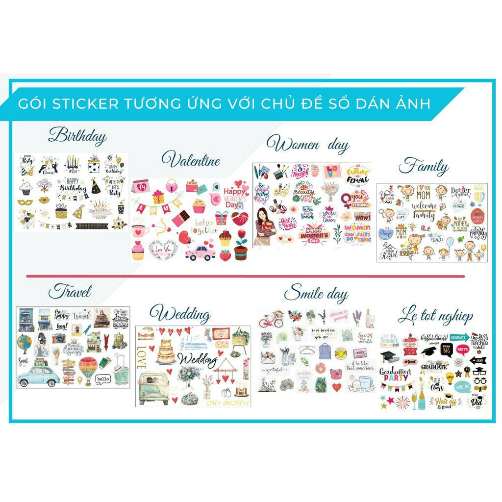 Combo Scrapbook kèm in ảnh và sticker trang trí