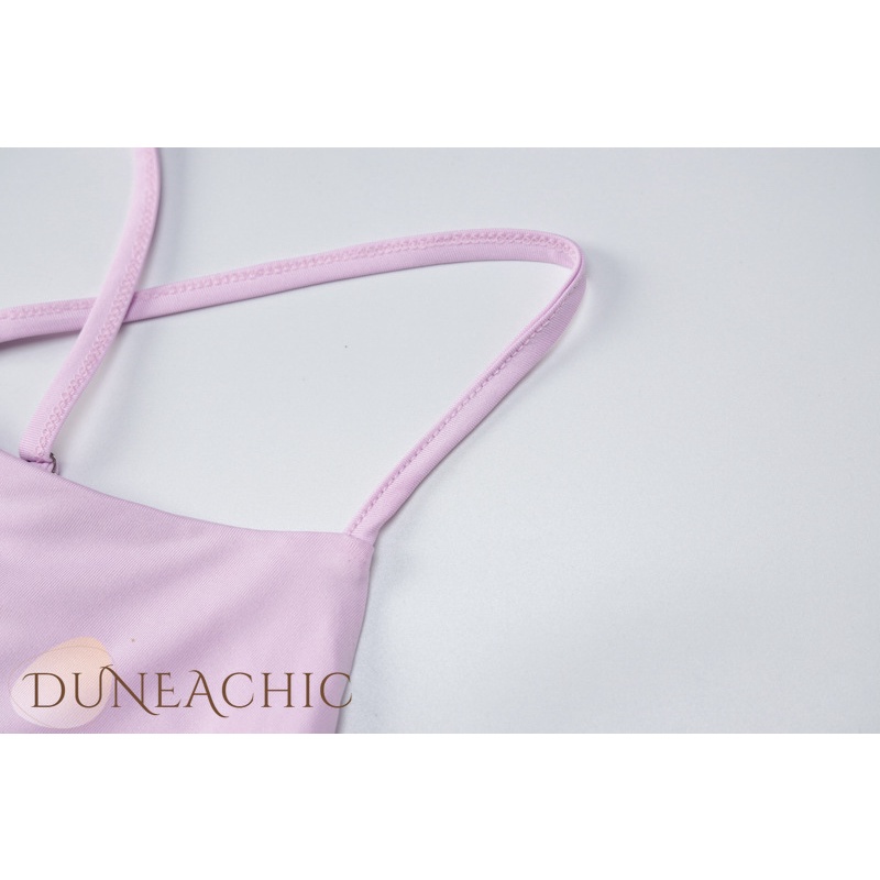 Đầm hai dây DUNEA màu trơn thiết kế xẻ tà thời trang quyến rũ