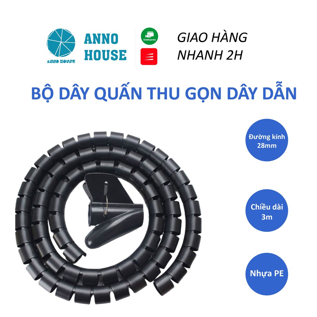 Dây Quấn/Ống Xoắn Thu Gọn Dây Điện Đường Kính 28mm [FREESHIP] Tiện Lợi Cho Văn Phòng - Nhà Cửa