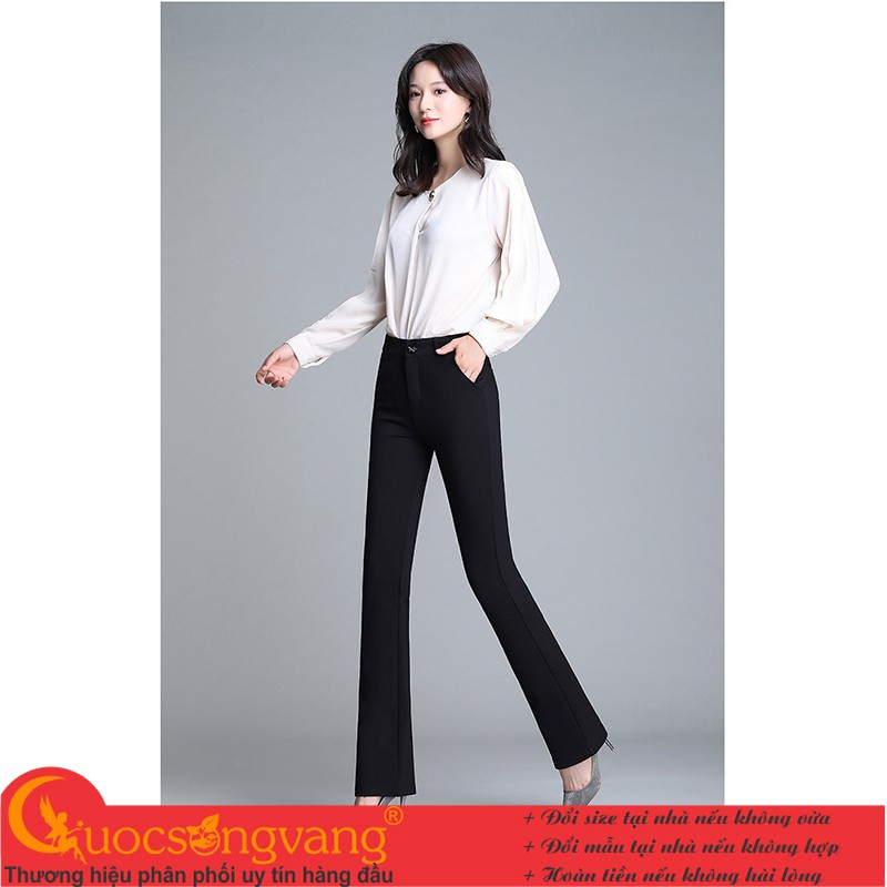 Quần nữ công sở cotton quần ống loe co giãn 4 chiều GLQ144 Cuocsongvang | BigBuy360 - bigbuy360.vn