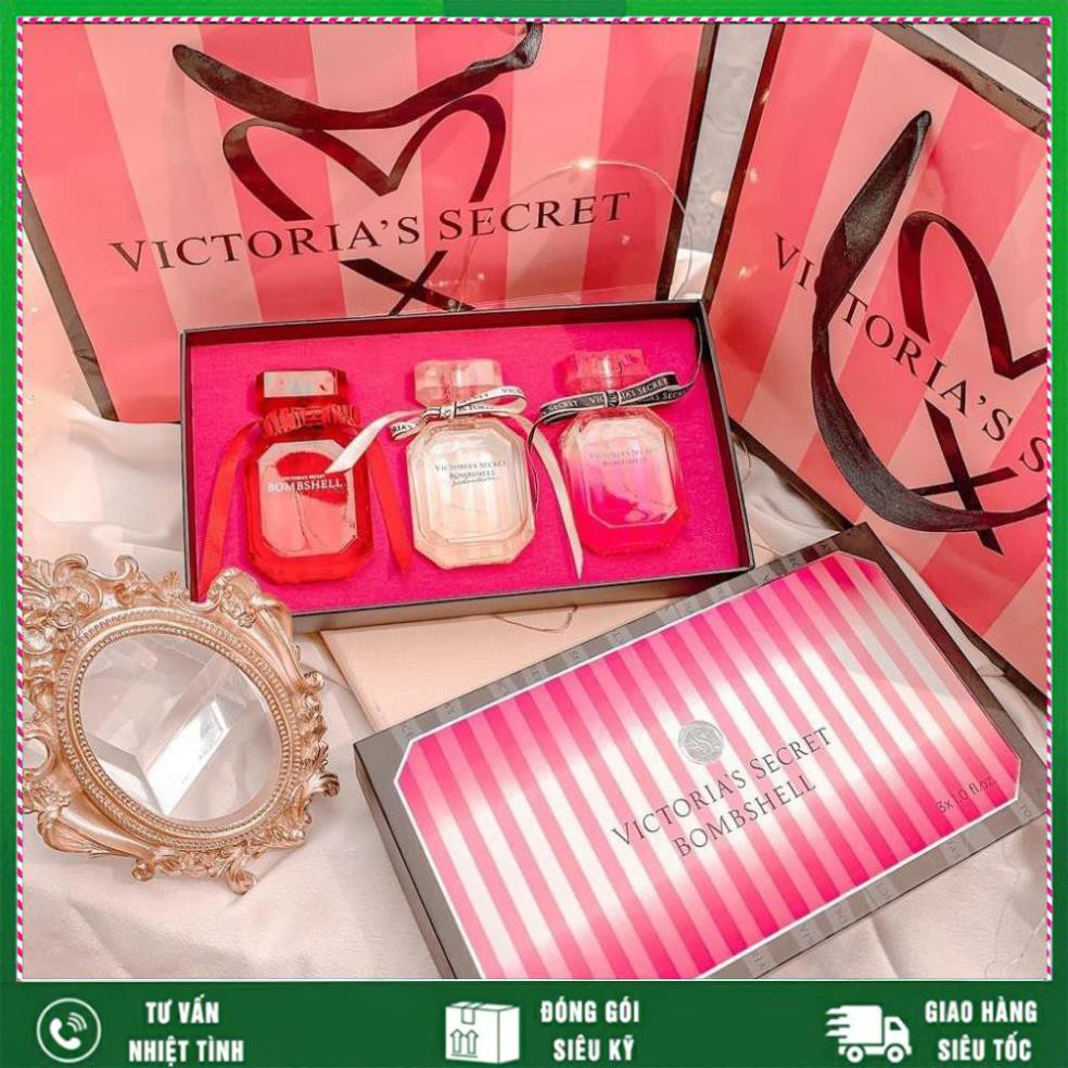 [Chính Hãng]Set nước hoa chính hãng Victoria Secret_Nước hoa 30ml-set 3 chai_Quà tặng mùa hè