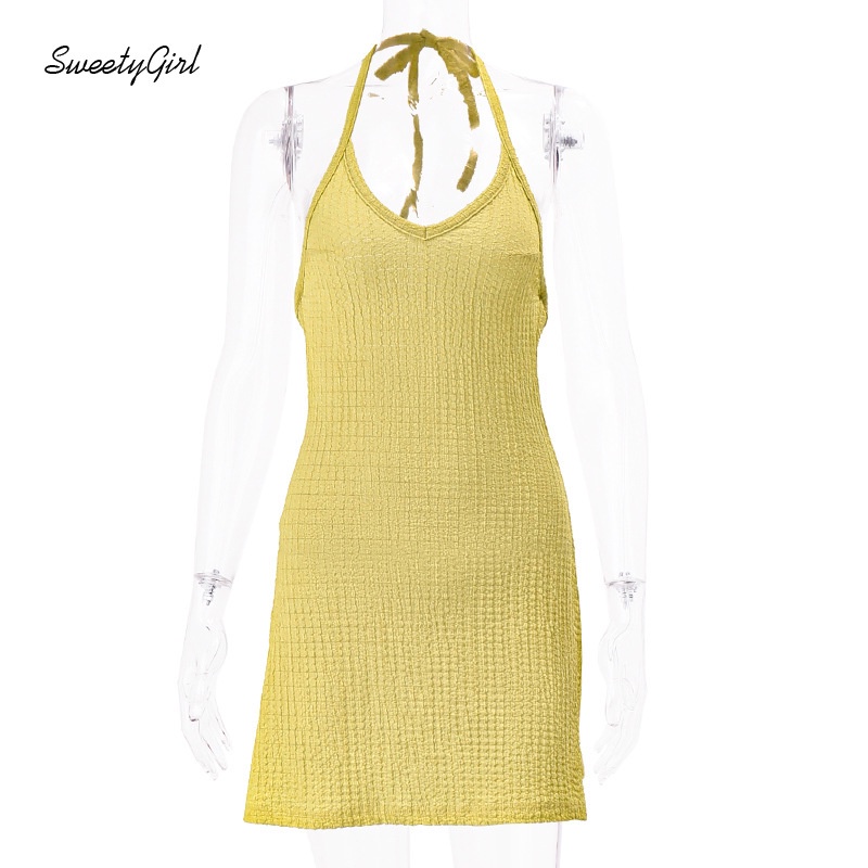 Đầm Mini Tay Ngắn Cổ Chữ V Màu Trơn Thời Trang 2022 Quyến Rũ Cho Nữ