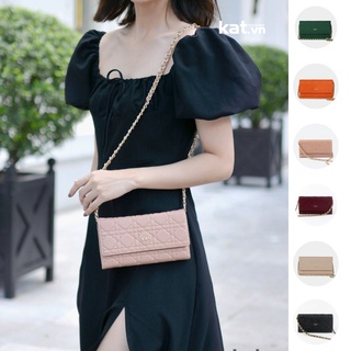Clutch nữ cầm tay da thật cao cấp có dây đeo dài Kat - J.