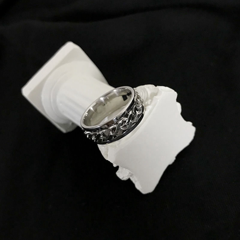 Nhẫn Dạng Xích Cá Tính Độc Đáo Phong Cách Hàn Quốc