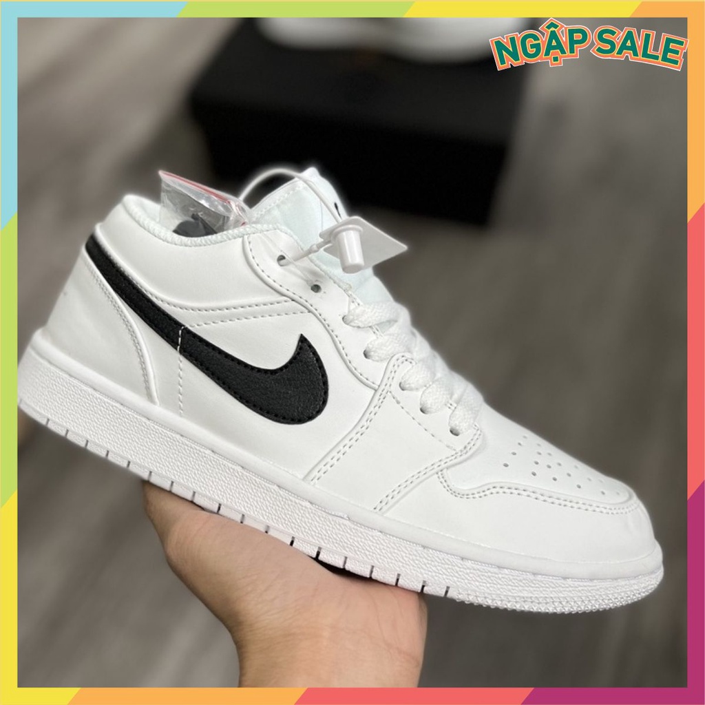 ⚡️GIÁ SỐC⚡️[Ảnh thật do shop tự chụp 100%]giày  Jordan d1 mid white shadow trắng đen