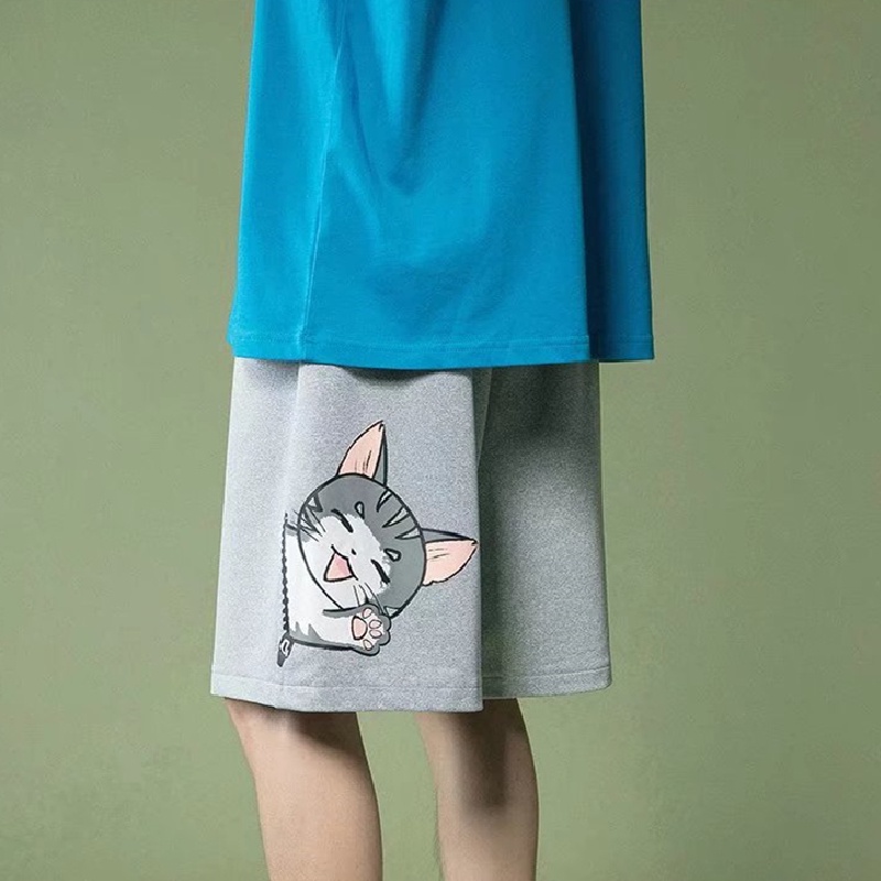 Quần Short Thể Thao Nam In Họa Tiết Hoạt Hình Phong Cách Hip Hop Nhật Bản Cỡ Lớn size M-8XL