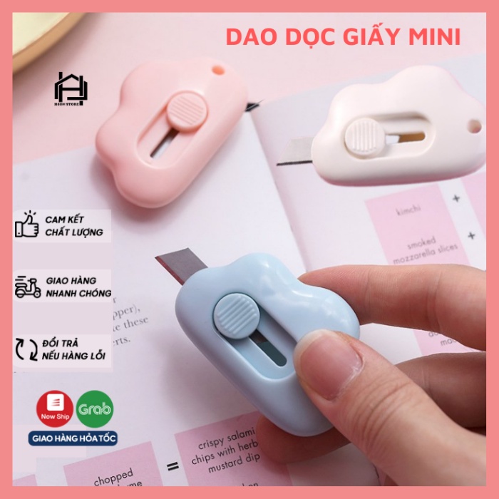 Dao dọc giấy mini cute hình đám mây, dụng cụ cắt giấy, rạch bao bì siêu tiện dụng làm móc khóa đem theo