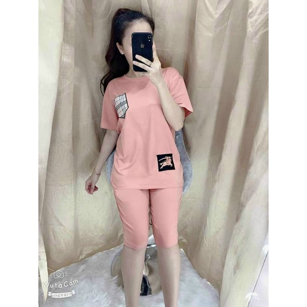 HARA Bộ lững nữ thun cotton, bộ quần lửng nữ mặc nhà, bộ ngố