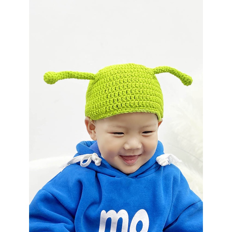 Mũ Len Dệt Kim Hình Quái Vật Dễ Thương Xinh Xắn Dành Cho Mẹ Và Bé