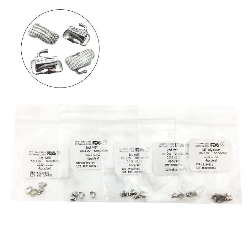 Túi 10 ống chỉnh nha MBT Roth thứ 1/thứ 2 có thể liên kết không thể chuyển đổi