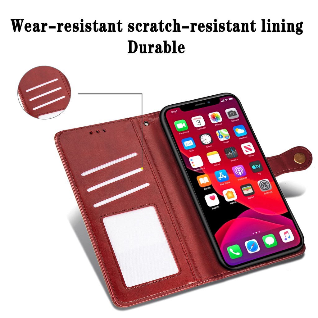 Bao da điện thoại dạng ví lật có ngăn đựng thẻ chất lượng cho Xiaomi Redmi Note 8 Note8