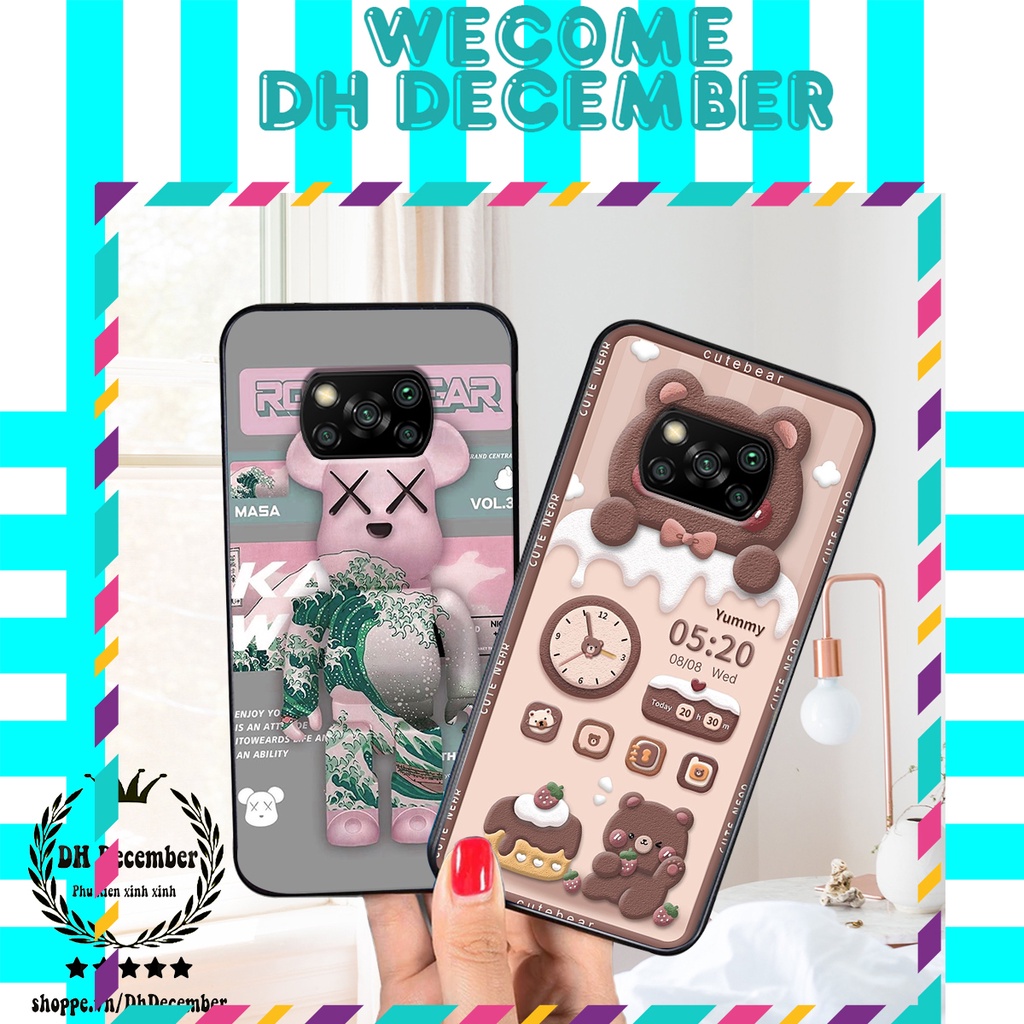 Ốp lưng Xiaomi POCO X3 / X3 PRO / X3 NFC in hình 3D GẤU HỒNG-GẤU BE3R -XINH XẺO CỰC ĐẸP
