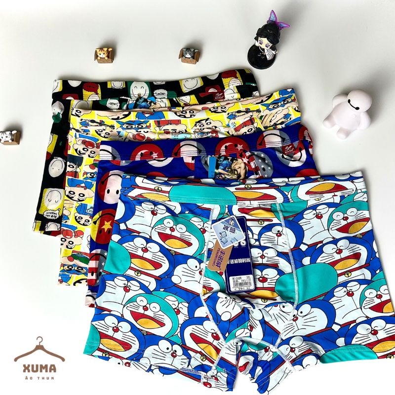 [ Ảnh tự chụp ] Combo 4 quần sịp quần lót nam đùi full viền thun lạnh co giãn 4 chiều xuma hàng hiệu