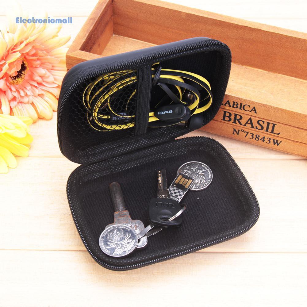 Hộp lưu trữ mini bằng EVA thiết kế hình vuông đựng tai nghe bluetooth/dây cáp tiện dụng