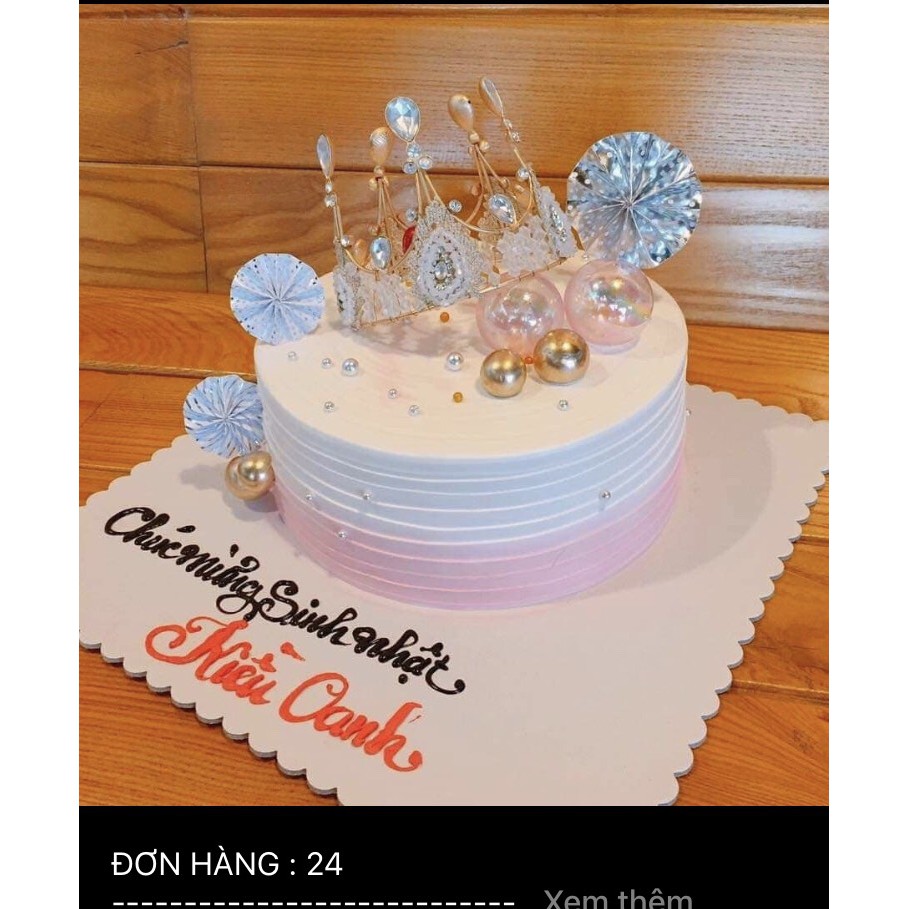 Set 4 que cắm hoa quạt trang trí bánh sinh nhật HPBD